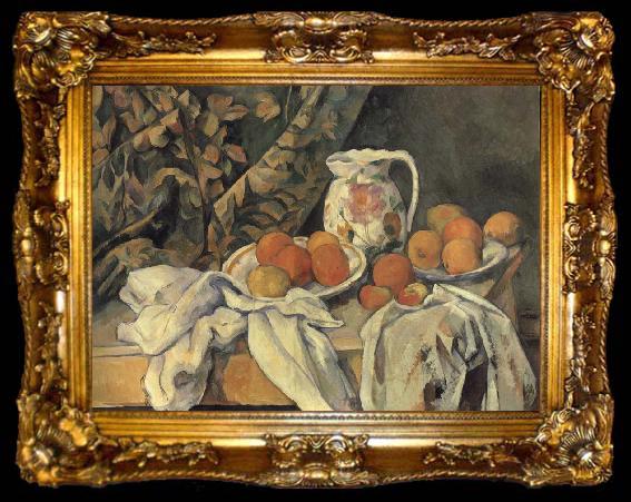 framed  Paul Cezanne Still Life with Curtain, ta009-2